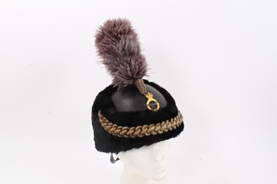 Lot 739 - Scarce 1930s-50s RAF Officers' full dress helmet with Kings Crown badge , ostrich feather plume , gold bullion cord , leather skull and black beaver fur trim by F.P.Barker & Co, London