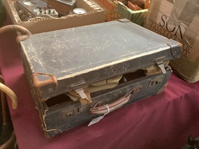 Lot 2254 - Leather fly fishing case with contents, to include a Hardy Uniqua reel, quantity of flies, other reels, The Dunholm Line Drier, and other items