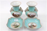 Lot 1155 - Pair 19th century Berlin porcelain vases with...