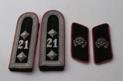 Lot 785 - Second World War Nazi German Panzer Collar tabs to 21st Panzer Regiment