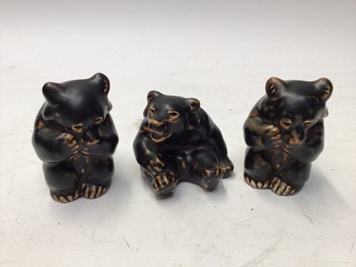 Lot 1103 - Three Royal Copenhagen brown bears, all numbered on base, 22748, 21435 and 21435