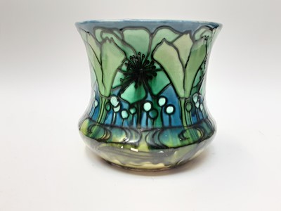 Lot 1105 - Good quality antique Minton Secessionist blue and green glazed jardinère, 23.5cm high, 25cm diameter