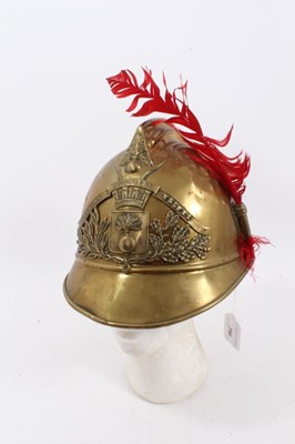 Lot 756 - 1920s French brass fireman's helmet