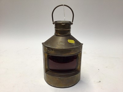 Lot 2298 - Brass Ships Port mast head light / lantern