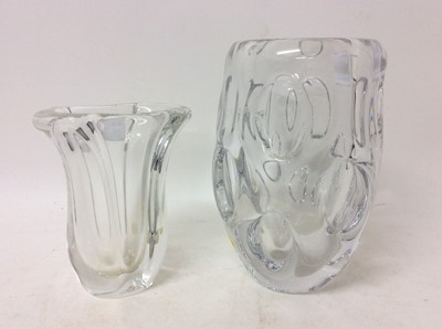 Lot 67 - Two Sèvres clear art glass vases