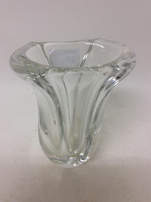Lot 67 - Two Sèvres clear art glass vases
