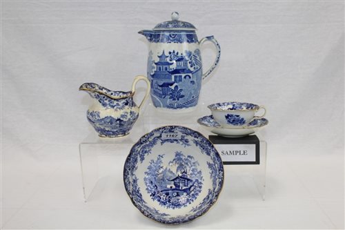 Lot 1167 - Late Victorian Minton blue and white tea and...