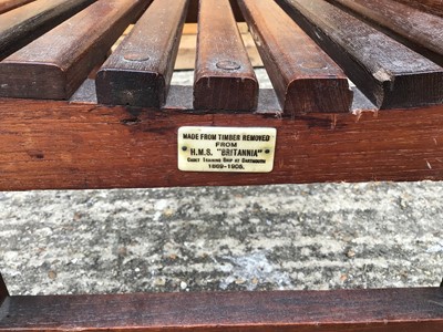 Lot 917 - Late Victorian child's chair, the top rail carved with the name "John", with plaque stating 'Made from timber removed from H.M.S. "Britannia", cadet training ship at Dartmouth 1869-1905'