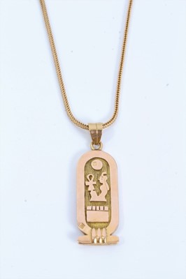 Lot 250 - Egyptian gold pendant on chain