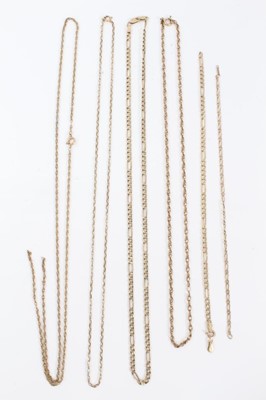 Lot 251 - Group 9ct gold chains