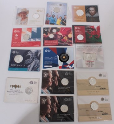 Lot 448 - G.B. - The Royal Mint issued 'Treasure For Life' coins to include fine silver £20 coins, Brittania £50 2015, gold proof 1/40th of oz 2016 and others