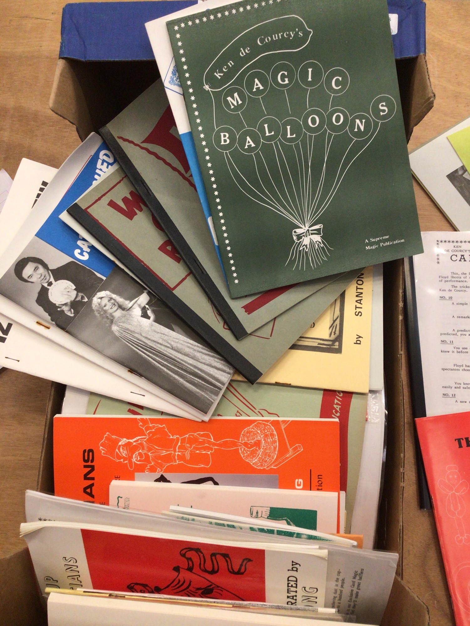 Pamplets Box Lot 1332 - One box of assorted magic pamphlets,