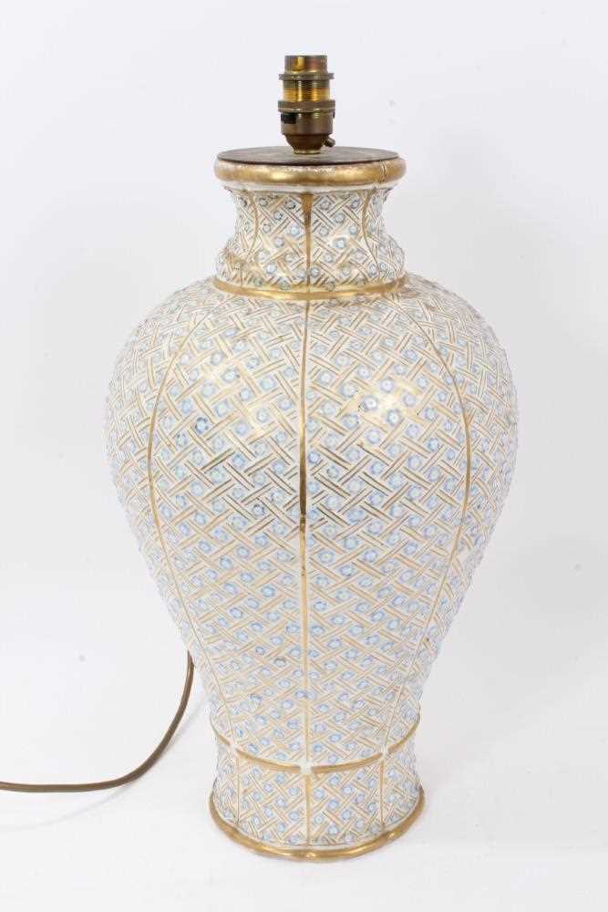 Lot 57 - 18th/19th century porcelain vase with lamp fitting