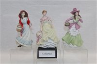 Lot 1177 - Five Wedgwood porcelain figures - Violet, Lily,...