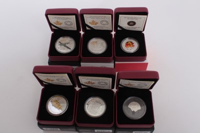 Lot 461 - Canada - The Royal Canadian Mint issued mixed fine silver proof coins to inclide Five Dollars 'Princess to Monarch' 2014 (weight 23.17gms), Ten Dollars 'The Maple Leaf' 2013 (weight 15.87gms), Twen...