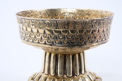 Lot 427 - Edwardian silver gilt replica of "The Tudor Cup" by Nathan and Hayes