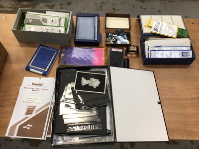 Lot 1286 - Stamp accessories including Stanley Gibbons ultraviolet lamp (daylight use), stamp mounts, cutters etc