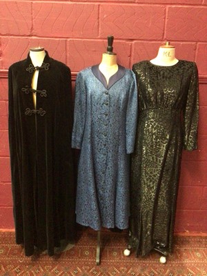 Lot 2002 - Designer clothing including black evening gown by Caroline Charles, blue occasion dress by Harriet Gubbins, pink suit by Ulrich Engler, a beaded evening jacket by Beatrice von Threslow and a long...