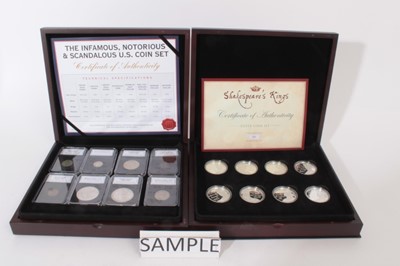 Lot 518 - World - Mixed coin sets and part sets to include G.B., Canada, U.S.A silver coinage and others (cased with certificates of authenticity) (qty)