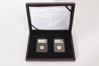 Lot 522 - G.B. -  G.B. gold sovereign 2020 and gold Britannia 2021 two coin set (cased with certificate of authenticity)  (1 coin set)