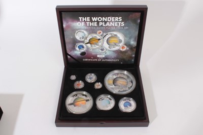 Lot 523 - Cook Islands - The Wonders of the Planets limited edition proof silver plated coin set 2014 (cased with certificate of authenticity) (1coin set)