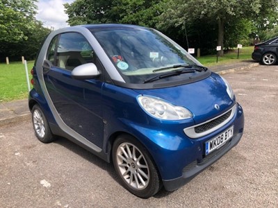 Lot 1851 - Smart Fortwo Passion 71 Auto Coupe Petrol first registered 27/03/08, Reg. No.WK08 BTY Silver & Blue Mileage 62,490 MOT until March 2022