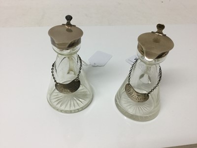 Lot 2339 - Miniature pair of silver mounted Whisky and Brandy decanters