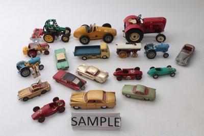 Lot 1692 - Die cast unboxed selection including Corgi, Dinky and Matchbox, plus Schuco Grand Prix racer.