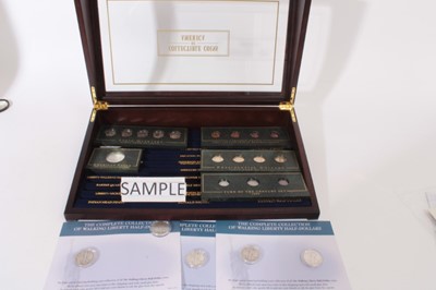 Lot 530 - USA - Two class cabinets containing 'Collectible Coins of America' to include Silver and Base Metal issues (qty)