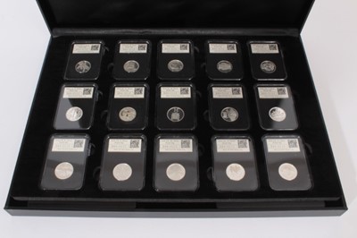 Lot 532 - Solomon Islands - Westminster issued fine silver proof  'Ninetieth Birthday Commemorative Six Coin Set 2016' (N.B. coins are of large diameter - 65mm weight 1oz each).  The 2018 'Datestamp A-Z Silv...