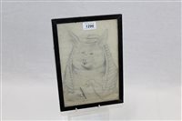 Lot 1296 - Louis Wain (1860 - 1939), pencil - pig in...