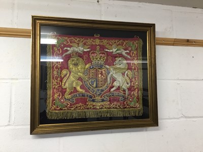 Lot 94 - H.M. Queen Elizabeth II, Fine Household Cavalry Trumpet banner in glazed frame
