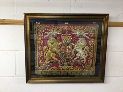 Lot 94 - H.M. Queen Elizabeth II, Fine Household Cavalry Trumpet banner in glazed frame