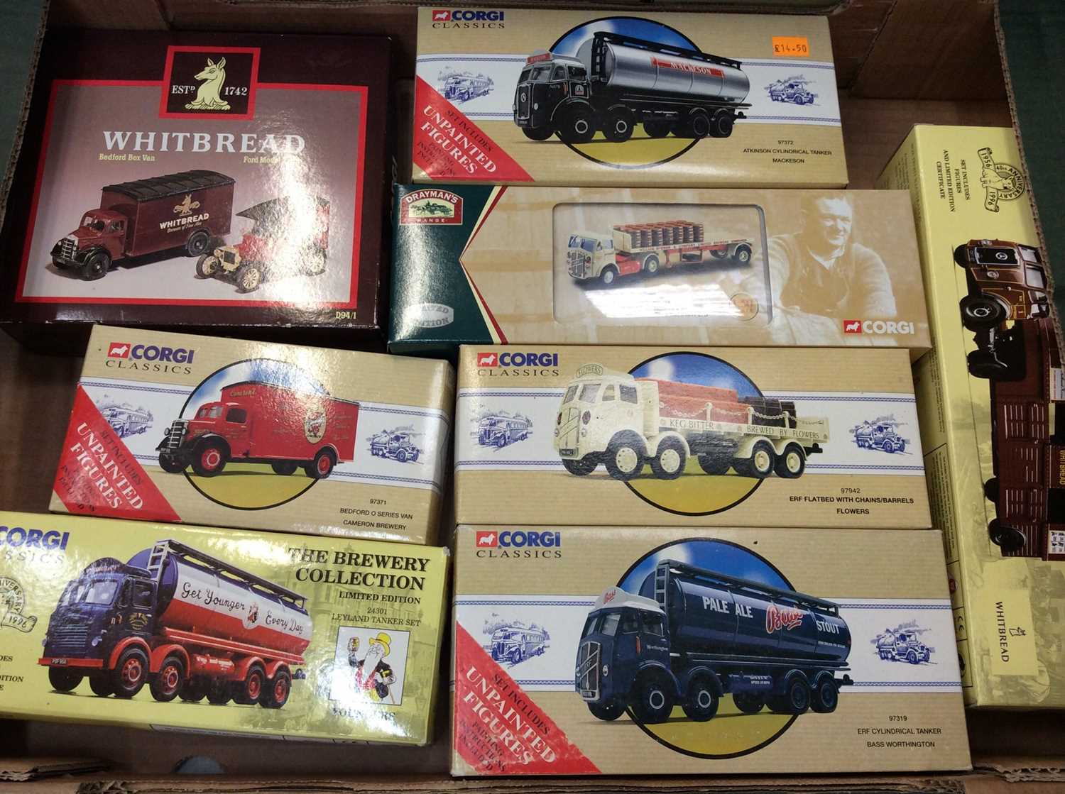 Lot 1675 - Corgi Classics the Brewery Collection boxed selection plus other alcohol-related transport lorries (3 boxes)