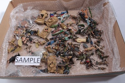 Lot 1655 - Selection of plastic and lead model soldiers, various scales including Elastolin, Marx and others (qty)