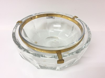 Lot 1120 - Large French Baccarat glass bowl, 25cm diameter  and another suspended bowl