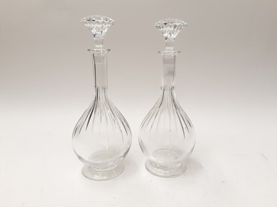 Lot 1122 - Pair of French Baccarat cut glass decanters with stoppers, 32.5cm high