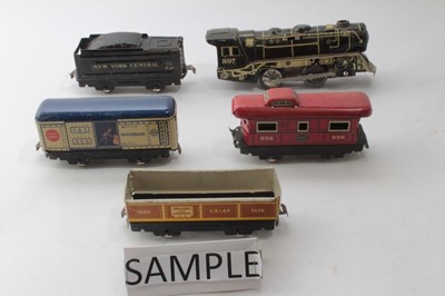 Lot 1724 - Railway Hornby O gauge Locomotive, Carriages, Track etc.