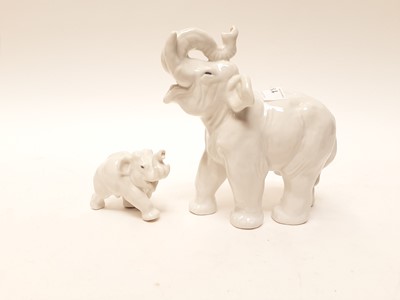 Lot 1142 - Royal Copenhagen porcelain Elephant and smaller Elephant (2)