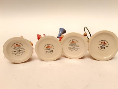Lot 1155 - Seven Royal Doulton Bunnykins figures - Tino The Trixstar x 2, Clarissa The Clown x 2, Randolph The Ringmaster, Clarence The Clown and Mrs Collector, all unboxed