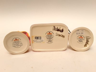 Lot 1155 - Seven Royal Doulton Bunnykins figures - Tino The Trixstar x 2, Clarissa The Clown x 2, Randolph The Ringmaster, Clarence The Clown and Mrs Collector, all unboxed