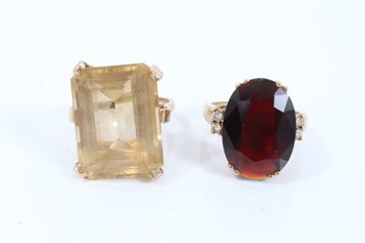 Lot 335 - Two 9ct gold gem set cocktail rings