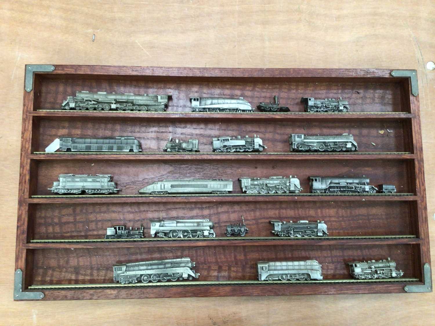 Lot 1732 - Selection of Die Cast Railway N Gauage Models and display cabinet.