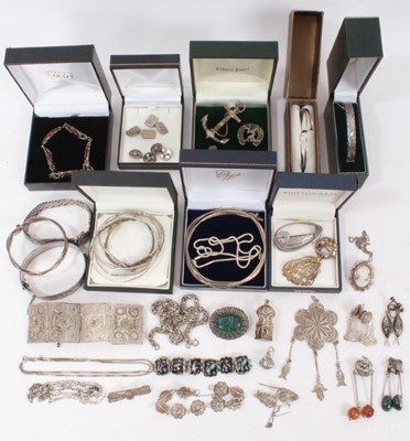 Lot 348 - Quantity of silver and white metal jewellery