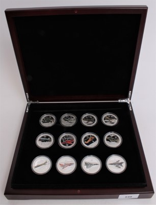 Lot 548 - Solomon Islands - British Numismatic Treasury issued five silver proof like with selective colouring twelve coin set '100 years of The Royal Air Force' 2018 (cased with certificate of authenticity)...