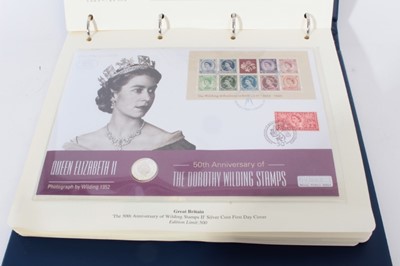 Lot 551 - G.B. - Westminster issued mixed coin covers 'The British Isles coin cover collection' to include Elizabeth II gold half sovereign 2002, seventeen silver coin covers and three cupro-nickel (all with...