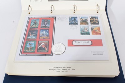 Lot 551 - G.B. - Westminster issued mixed coin covers 'The British Isles coin cover collection' to include Elizabeth II gold half sovereign 2002, seventeen silver coin covers and three cupro-nickel (all with...