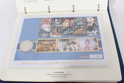 Lot 551 - G.B. - Westminster issued mixed coin covers 'The British Isles coin cover collection' to include Elizabeth II gold half sovereign 2002, seventeen silver coin covers and three cupro-nickel (all with...
