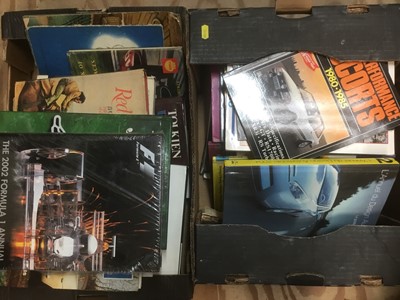 Lot 1554 - Two boxes of hardback books, with many of motoring interest