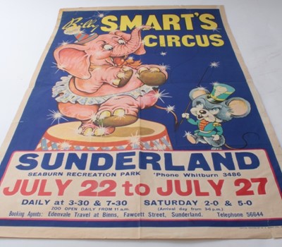 Lot 122 - Circus Poster 1960s Billy Smart's Circus Dumbo Pink Elephant.